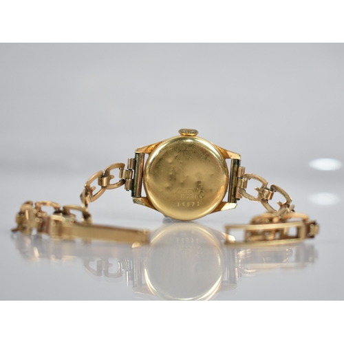 186 - A Ladies 18ct Gold Cased Bucherer Wrist Watch, Silvered Dial with Baton and Arabic Numeral Indicator... 