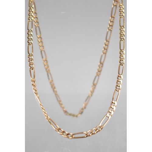 172 - A 9ct Gold Figaro Link Necklace, 46cms Long, Birmingham Import Mark, 6.3gms