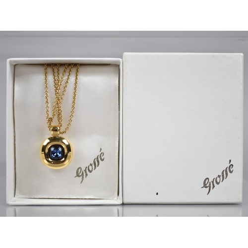 219 - A Vintage Boxed Grosse (Affiliated with Christian Dior) Gilt Metal Jewelled Pendant Suspended on Mul... 