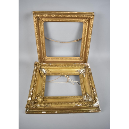 102 - Two 19th Century Gilt Picture Frames, Both with Condition issues, Larger Example 44.5cms by 44cms Ou... 