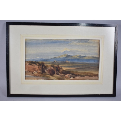 169 - A Framed 19th Century Watercolour Depicting Scottish Moorland Landscape with Redcoat Soldier Figure