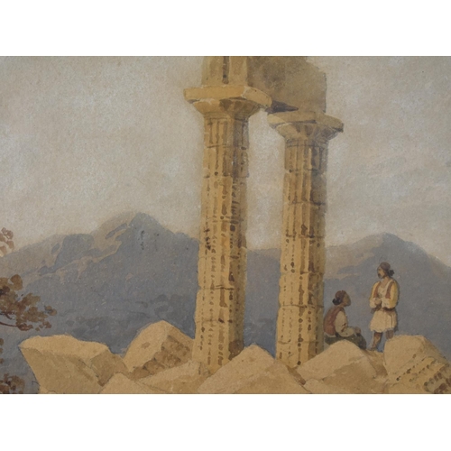 189 - A Framed 19th Century Watercolour by William Page, 1794-1872, 'Architectural Capriccio with Figures'... 