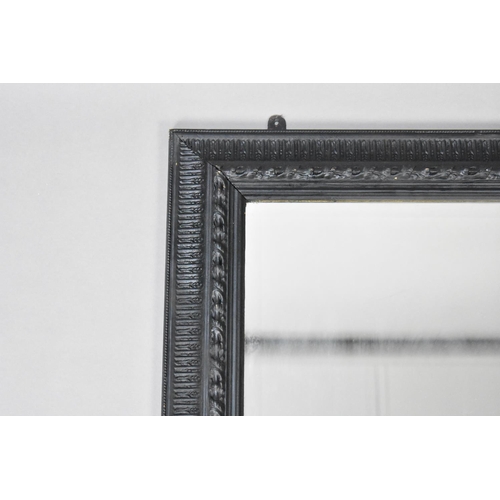 216 - A Rectangular Wall Mirror with Moulded Ebonized Frame, 106cms by 77cms