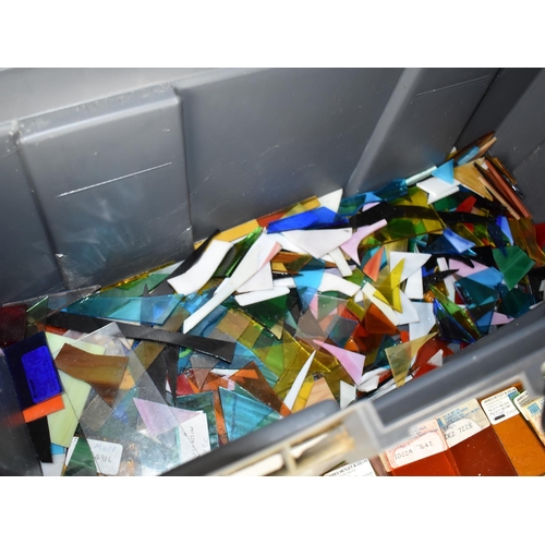 220 - A Tool Box Containing Large Quantity of Coloured Glass Samples