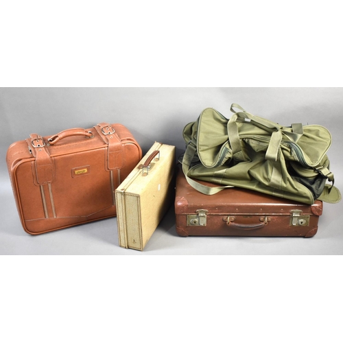 264 - Three Vintage Suitcases and a Fishing Tackle Bag