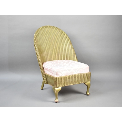 266 - A Vintage Lloyd Loom Gold Painted Nursing Chair