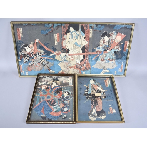 337 - Three Framed Japanese Woodblock Prints