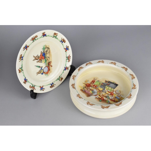 421 - A Royal Doulton Bunnykins Baby Plate Together with a Ridgway Jolly Jinks Dish, 19cm and 18cm Diamete... 