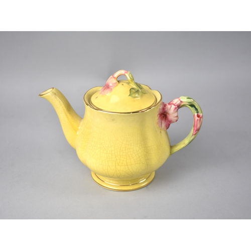 422 - A Royal Winton Hand Painted Hibiscus Teapot