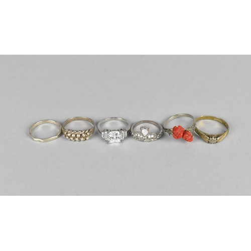 496 - Six Various Silver Rings