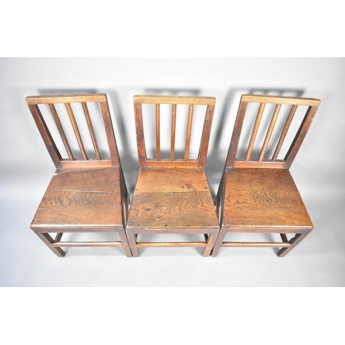 586 - A Collection of Four Plus One 19th Century Oak Side Chairs