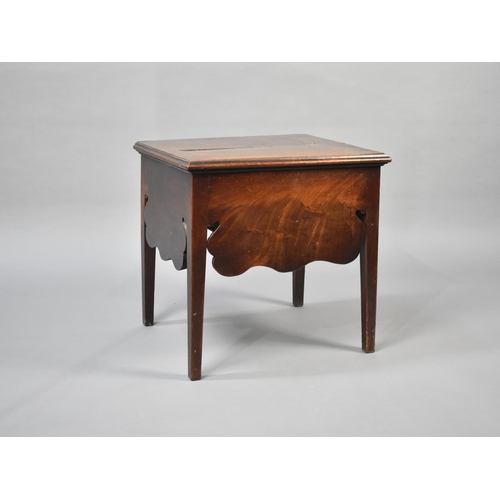 78 - A 19th Century Mahogany Box Commode with Hinged Lid and Ceramic Liner, 49cms Wide