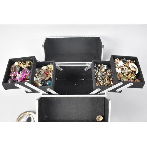 312 - A Modern Cantilevered Jewellery box Containing Costume Jewellery