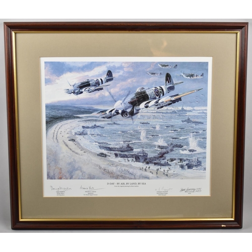 A Framed D Day Print by Brian Sanders, 1248/2950, Signed by the Artist ...