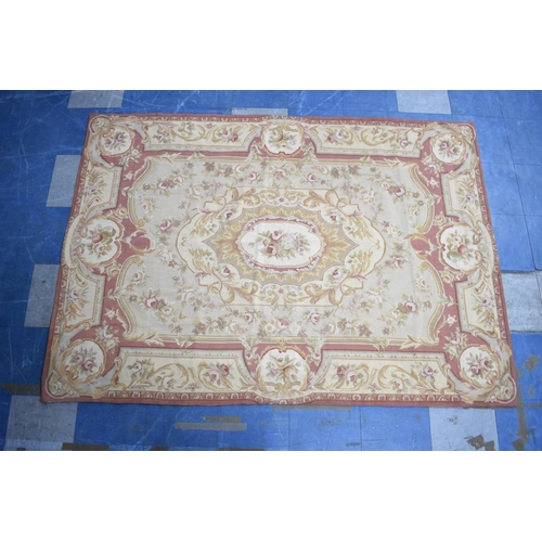 494 - A Patterned Continental Rug or Wall Hanging, 207x147cm Together with a Large Printed Curtain, 250cm ... 