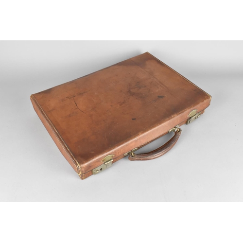 496 - A Vintage Leather Document Case, 40cm wide