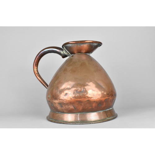 64 - A Large 19th Century Copper Measuring Jug, 29cms High