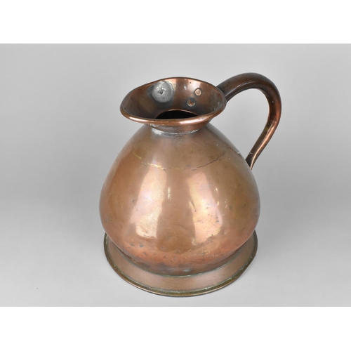 64 - A Large 19th Century Copper Measuring Jug, 29cms High