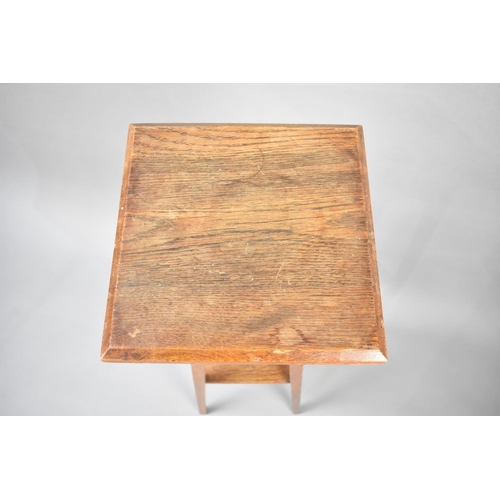 65 - An Edwardian Oak Jardiniere Stand, Square Top, 96cms High