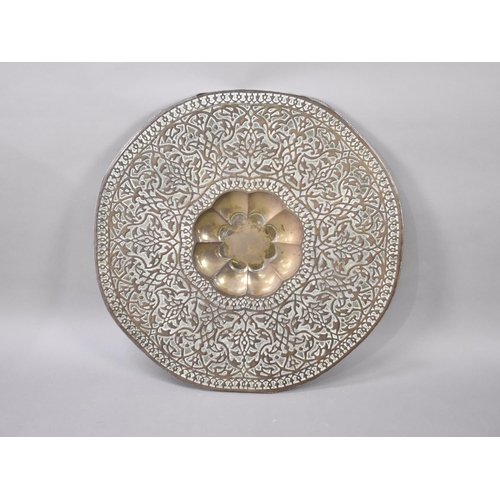 84 - A Large Circular Brass Wall Hanging Charger, 75cms Diameter