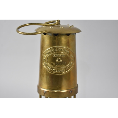 118 - A Brass Miners Lamp by E.Thomas and Williams Ltd, Aberdare, Wales, No 55888, 24cms High