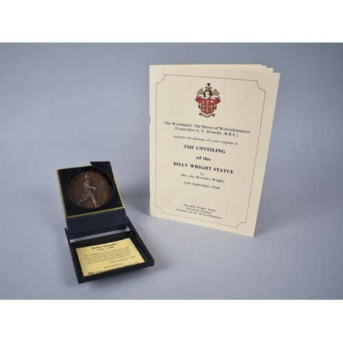 119 - A Cast Bronze Medallion, Billy Wright 1924-1994, Limited Edition of 250 Castings, Presented by IMI W... 