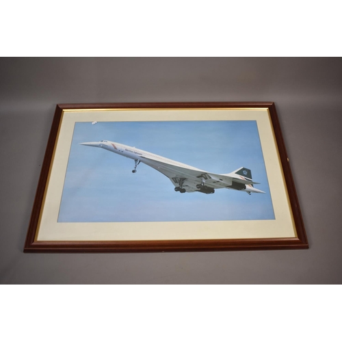 183 - A Large Framed Print of Concorde, Frame 111cms by 77cms