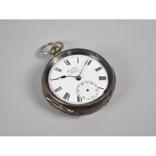 387 - A Silver Swiss Pocket Watch by H.E.Peck of London, In Need of Substantial Restoration, Back Plate in... 