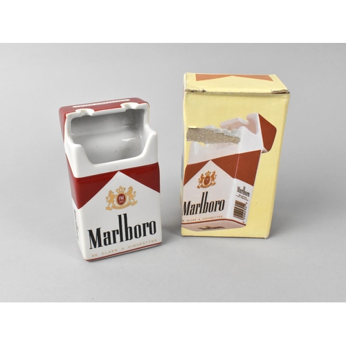 45 - A Ceramic Advertising Marlborough Ashtray Modelled as a Pack of Cigarettes, 10cms High with Box