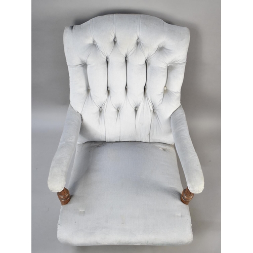 503 - A 19th Century Button Backed Armchair the Manner of Howard & Sons on Castor Supports