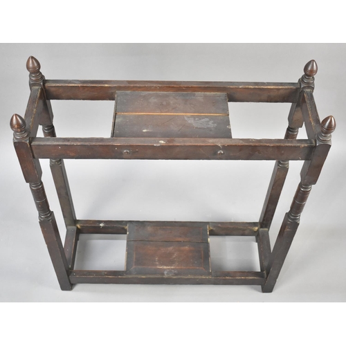 71 - An Early 20th Century Stick Stand Frame with Vase Finials, Missing Drip Trays, 67x22x77cms High