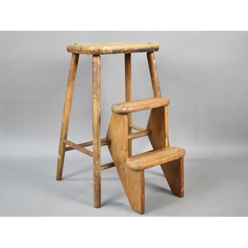 99 - A Vintage Pine Step Stool, 63cms High