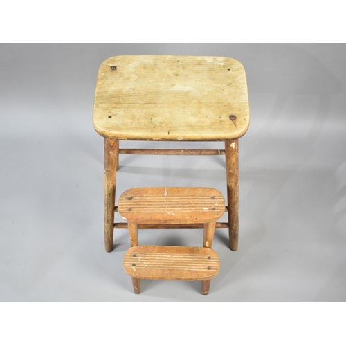 99 - A Vintage Pine Step Stool, 63cms High