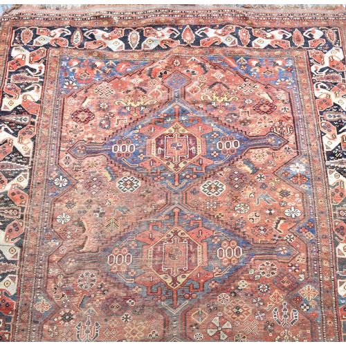 529 - A c.1890 Persian Handmade Khamseh, 272x173cms