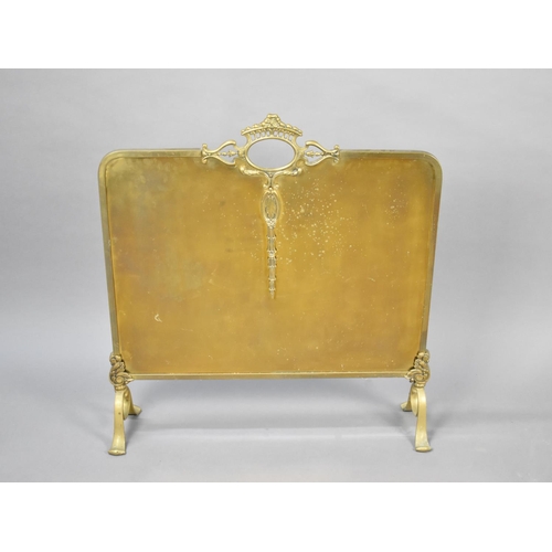 100 - A Mid 20th Century Brass Fire Screen, 61cms Wide