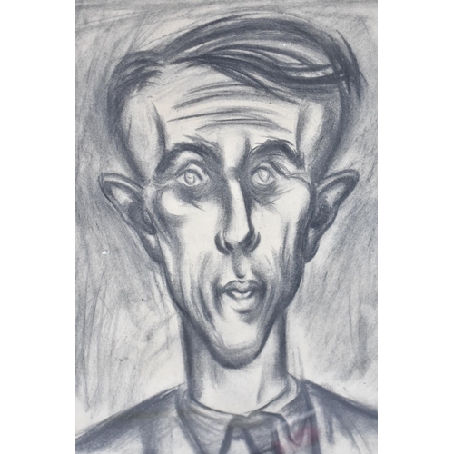 107 - A Framed Charcoal Caricature of Young Gent Dated 1953, 30x39cms