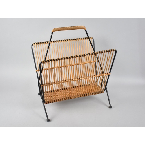 111 - A Retro Two Division Magazine Rack, 36cms Wide