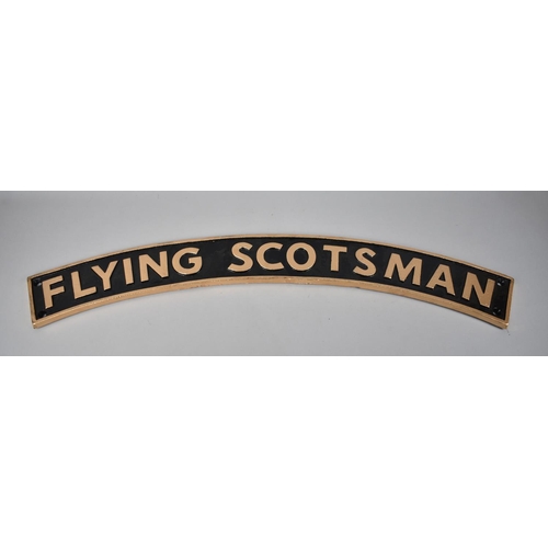 137 - A Reproduction Cold Painted Cast Iron Engine Plate for The Flying Scotsman, 90cms Long, Plus VAT