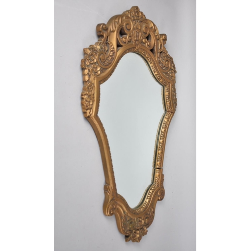 145 - A Mid 20th Century Gilt Framed Wall Mirror, 59x34cms Overall