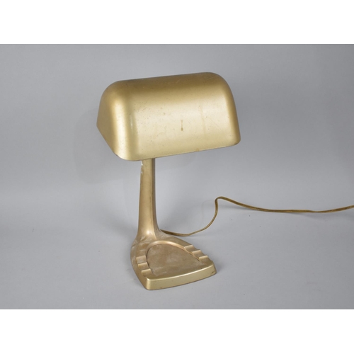 152 - A 1950s Desk Lamp with Pen Rest Indentations, 32.5cms High