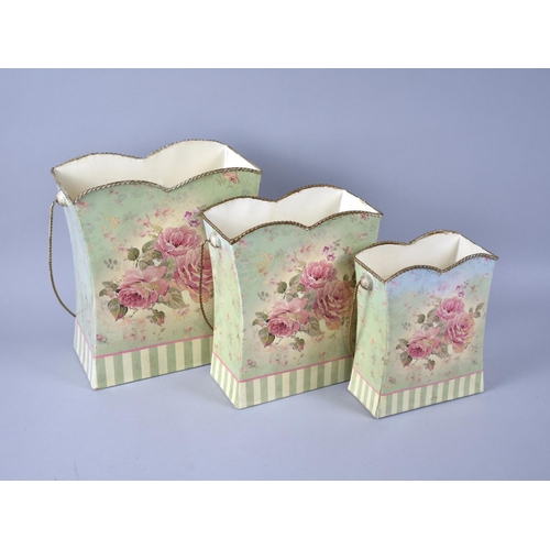 161 - A Set of Three Modern Graduated Metal Floral Baskets, Tallest 24cms High