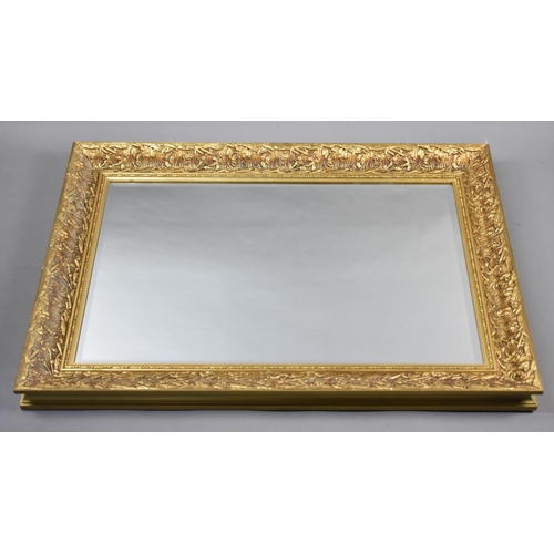 182 - A Modern Rectangular Gilt Framed Wall Mirror, 90x63cms