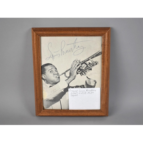 186 - A Framed Louis Armstrong Black and White Signed Photograph