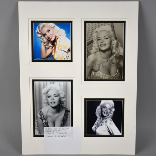 193 - Four Mounted Photographs of Jayne Mansfield, One Signed 