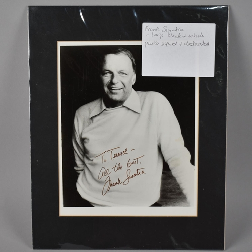 194 - A Large Mounted Black and White Photograph of Frank Sinatra, Signed and Dedicated To 