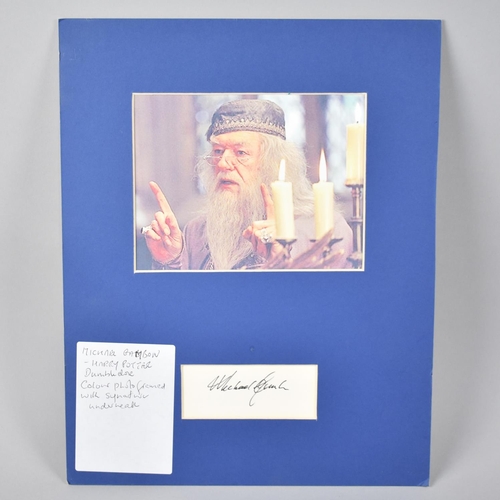 196 - A Mounted Photograph of Michael Gambon Playing Dumbledore in Harry Potter together with Signed White... 