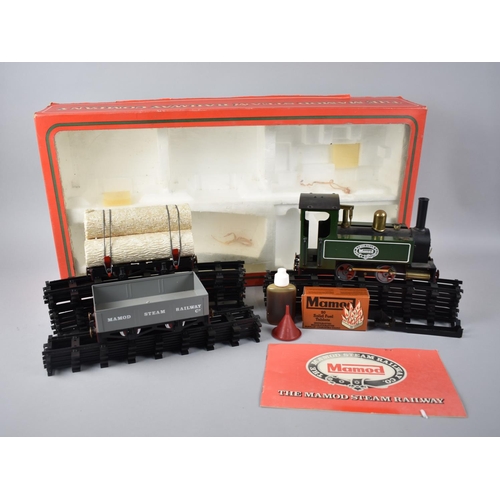 203 - A Boxed Mamod O Gauge Model Steam Locomotive Set, RS1 with Locomotive Rolling Stock Wagon, Log Wagon... 