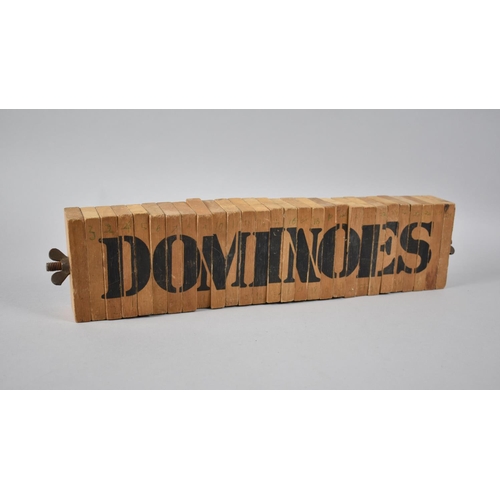 229 - A Mid/Late 20th Century Set of Wooden Dominoes with Centre Retaining Bolt, 42cms Long