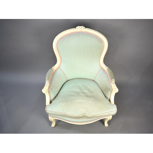 233 - A Modern French Style Balloon Back Salon Armchair