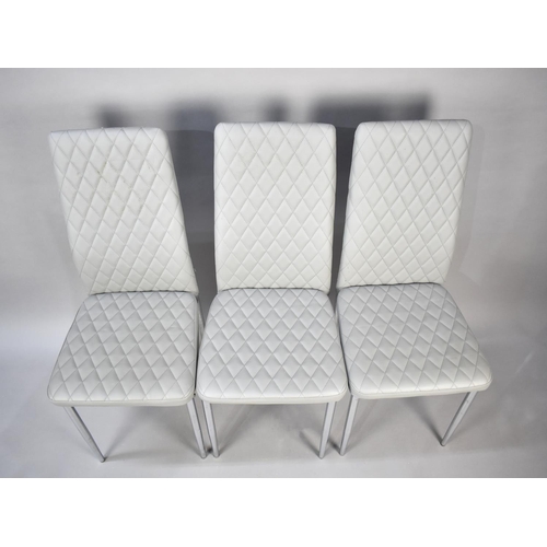 236 - A Set of Five Modern Upholstered Chrome Based Dining Chairs